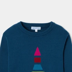 Jacadi Sweaters, Sweatshirts And Cardigans|Boy sweater in cotton and wool Ink blue