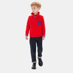 Jacadi Sweaters, Sweatshirts And Cardigans|Boy trucker sweater Bright red
