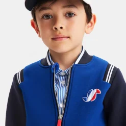 Jacadi Sweaters, Sweatshirts And Cardigans|Boy Varsity cardigan Dark Blue
