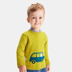 Jacadi Sweaters, Sweatshirts And Cardigans|Fancy Intarsia baby boy sweater Mustard
