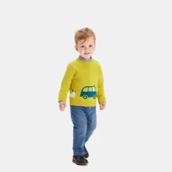 Jacadi Sweaters, Sweatshirts And Cardigans|Fancy Intarsia baby boy sweater Mustard
