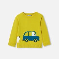 Jacadi Sweaters, Sweatshirts And Cardigans|Fancy Intarsia baby boy sweater Mustard
