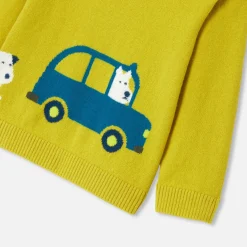 Jacadi Sweaters, Sweatshirts And Cardigans|Fancy Intarsia baby boy sweater Mustard