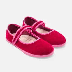 Jacadi Slippers|Canvas Shoes|Girl ballerinas Burgundy