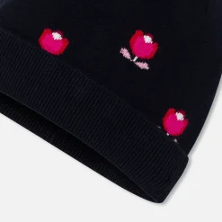 Jacadi Accessories|Winter Accessories|Girl beanie with microfleece lining Navy/Multicolour