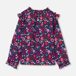 Jacadi Blouses And Shirts|Girl blouse in Liberty fabric Navy/Multicolour