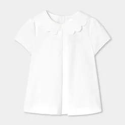 Jacadi Blouses And Shirts|Girl blouse in poplin Jacadi White