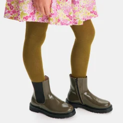 Jacadi Ankle & Lined Boots|Girl Chelsea boots in smooth leather Khaki