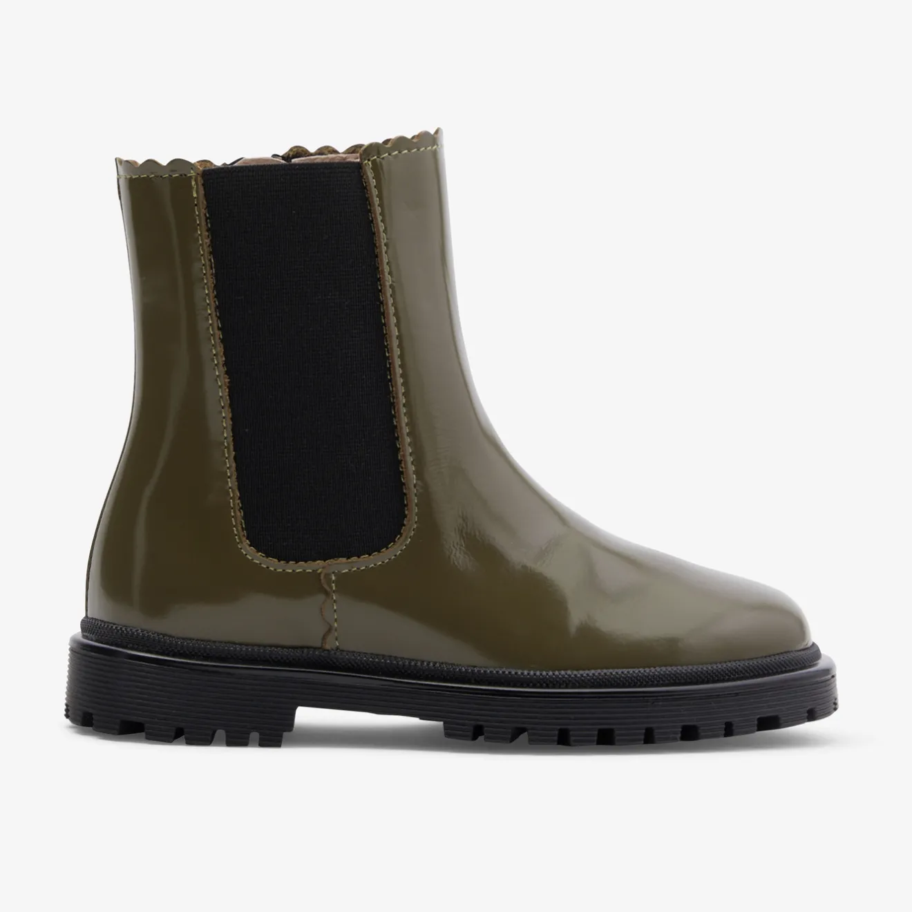 Jacadi Ankle & Lined Boots|Girl Chelsea boots in smooth leather Khaki