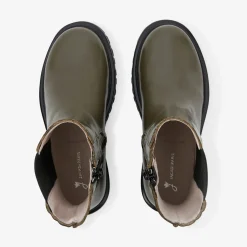 Jacadi Ankle & Lined Boots|Girl Chelsea boots in smooth leather Khaki