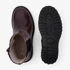 Jacadi Ankle & Lined Boots|Girl Chelsea boots in smooth leather Burgundy