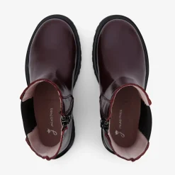Jacadi Ankle & Lined Boots|Girl Chelsea boots in smooth leather Burgundy