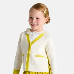 Jacadi Cardigans, Sweaters And Sweatshirts|Girl color block cardigan Soft White/Multicolour