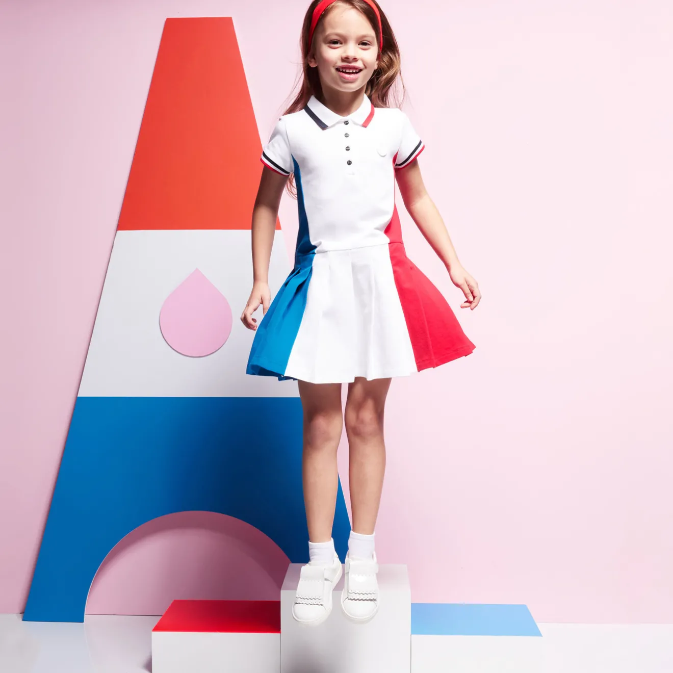 Jacadi Dresses And Skirts|Girl color block dress White/Multicolour