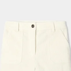 Jacadi Pants And Sweatpants|Girl corduroy wide-leg trousers Jacadi soft white