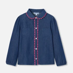 Jacadi Blouses And Shirts|Girl denim blouse Denim blue