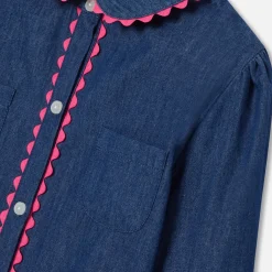 Jacadi Blouses And Shirts|Girl denim blouse Denim blue