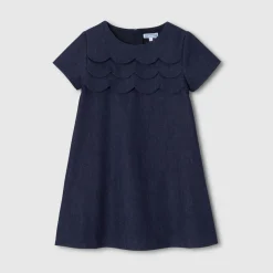 Jacadi Dresses And Skirts|Girl denim trapeze dress Dark Denim