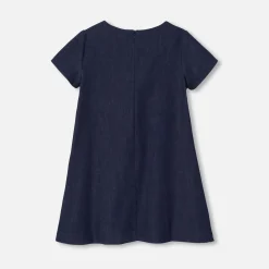 Jacadi Dresses And Skirts|Girl denim trapeze dress Dark Denim