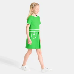 Jacadi Dresses And Skirts|Girl dress in honeycomb piqué Grass green