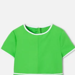 Jacadi Dresses And Skirts|Girl dress in honeycomb piqué Grass green