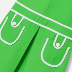 Jacadi Dresses And Skirts|Girl dress in honeycomb piqué Grass green