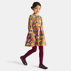 Jacadi Dresses And Skirts|Girl dress in velvet milleraies Mustard/Multicolour