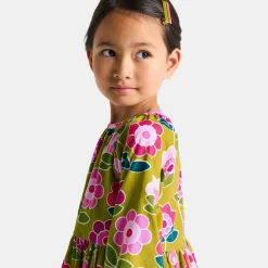 Jacadi Dresses And Skirts|Girl dress in velvet milleraies Mustard/Multicolour