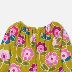 Jacadi Dresses And Skirts|Girl dress in velvet milleraies Mustard/Multicolour