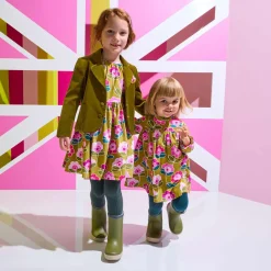 Jacadi Dresses And Skirts|Girl dress in velvet milleraies Mustard/Multicolour