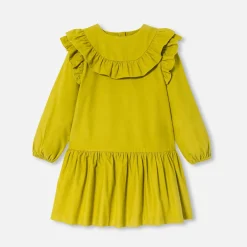 Jacadi Dresses And Skirts|Girl dress in velvet milleraies Mustard