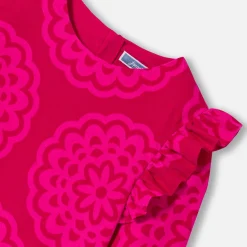 Jacadi Dresses And Skirts|Girl dress with rosette print Pink/Multicolour
