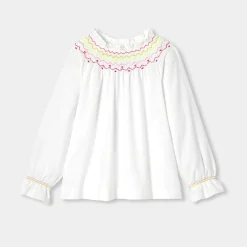 Jacadi Blouses And Shirts|Girl flannel blouse Jacadi White