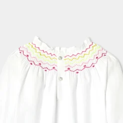 Jacadi Blouses And Shirts|Girl flannel blouse Jacadi White