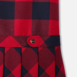 Jacadi Dresses And Skirts|Girl flannel pinafore dress Navy/Red