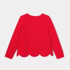 Jacadi Cardigans, Sweaters And Sweatshirts|Girl fleece cardigan Jacadi Red