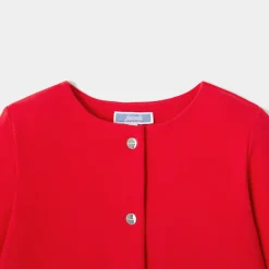 Jacadi Cardigans, Sweaters And Sweatshirts|Girl fleece cardigan Jacadi Red