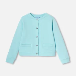 Jacadi Cardigans, Sweaters And Sweatshirts|Girl fleece cardigan Aqua green