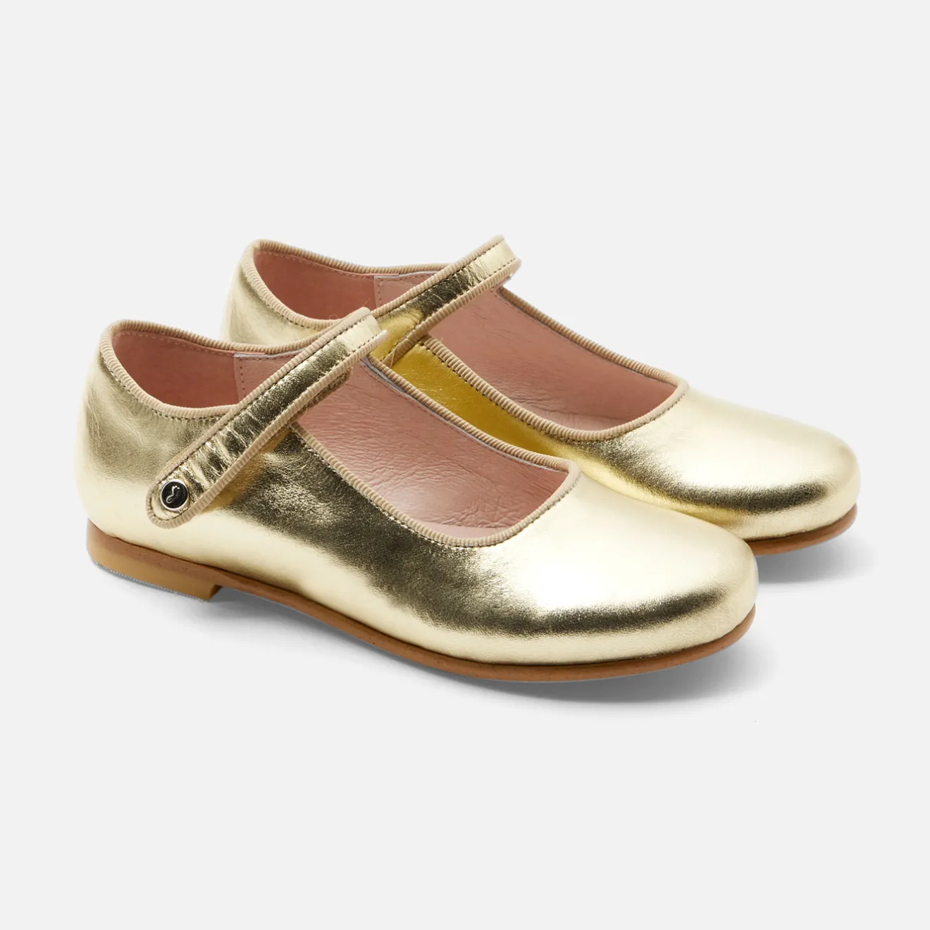 Jacadi Mary Janes, T-Straps And Ballet Flats|Girl glazed leather Mary Janes Yellow gold