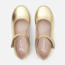 Jacadi Mary Janes, T-Straps And Ballet Flats|Girl glazed leather Mary Janes Yellow gold