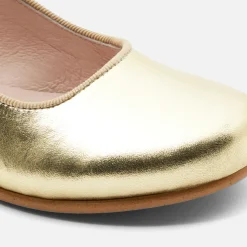 Jacadi Mary Janes, T-Straps And Ballet Flats|Girl glazed leather Mary Janes Yellow gold