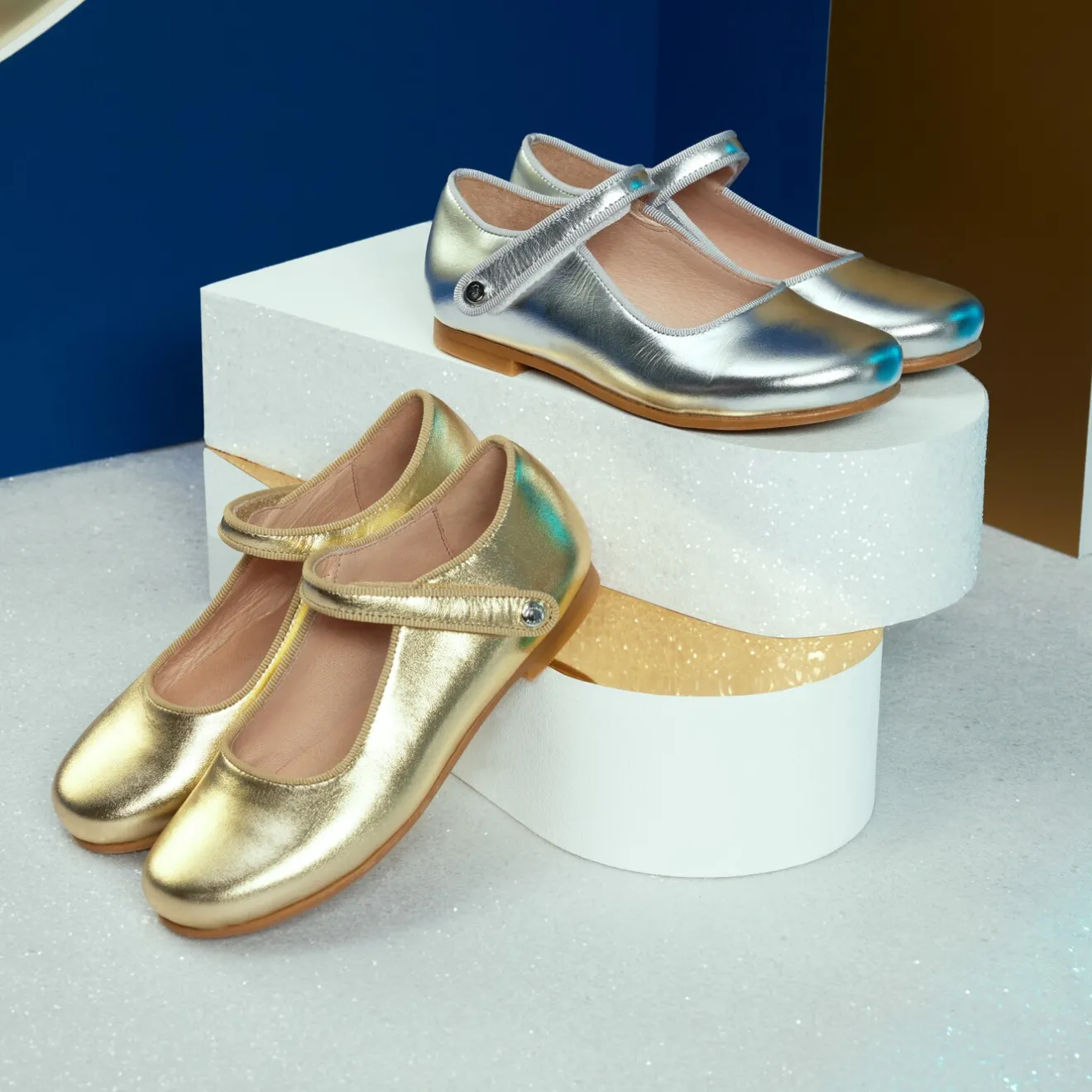 Jacadi Mary Janes, T-Straps And Ballet Flats|Girl glazed leather Mary Janes Yellow gold