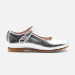 Jacadi Mary Janes, T-Straps And Ballet Flats|Girl glazed leather Mary Janes Silver
