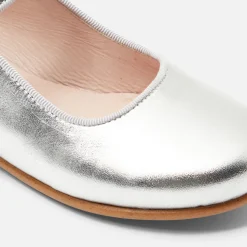Jacadi Mary Janes, T-Straps And Ballet Flats|Girl glazed leather Mary Janes Silver