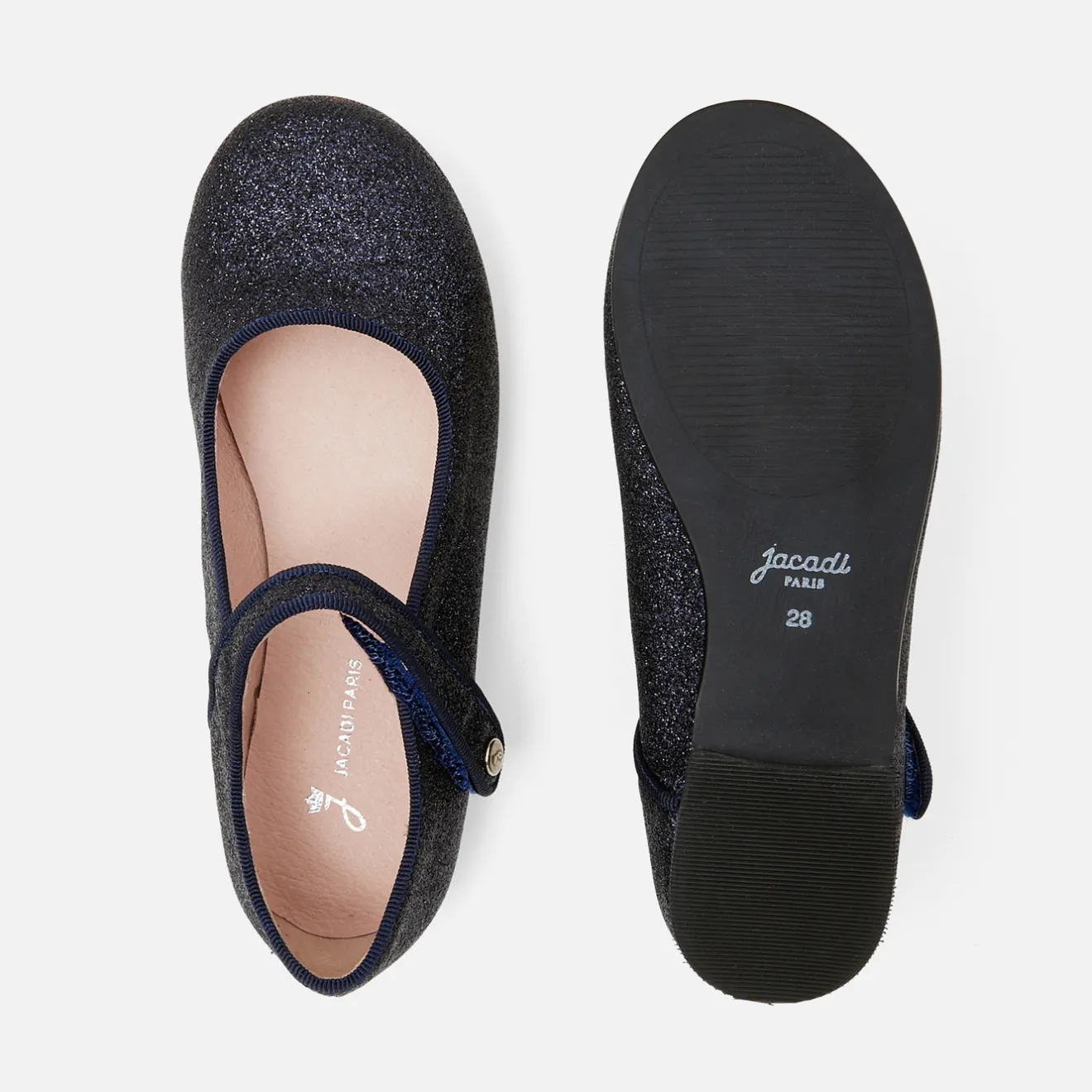 Jacadi Mary Janes, T-Straps And Ballet Flats|Girl glittery Mary Janes Jacadi Navy