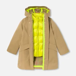 Jacadi Coats And Outerwear|Girl Coats & Puffer Jackets|Girl 3-in-1 parka Sand