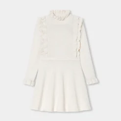 Jacadi Dresses And Skirts|Girl knitted dress Jacadi soft white