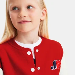 Jacadi Cardigans, Sweaters And Sweatshirts|Girl knitted varsity jacket Red/Multicolout