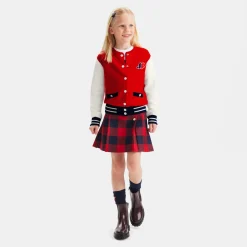Jacadi Cardigans, Sweaters And Sweatshirts|Girl knitted varsity jacket Red/Multicolout