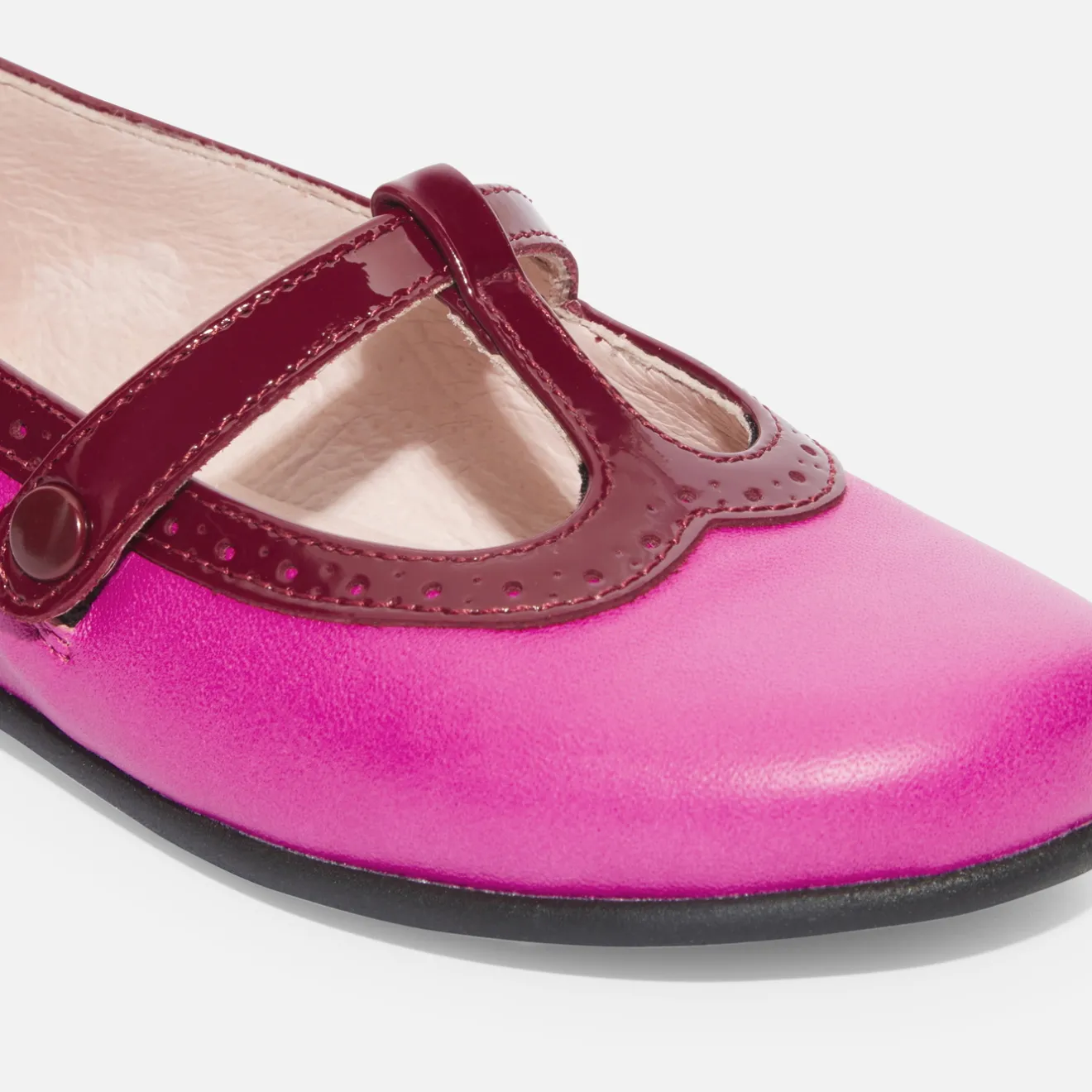 Jacadi Mary Janes, T-Straps And Ballet Flats|Girl leather t-bar shoes Pink